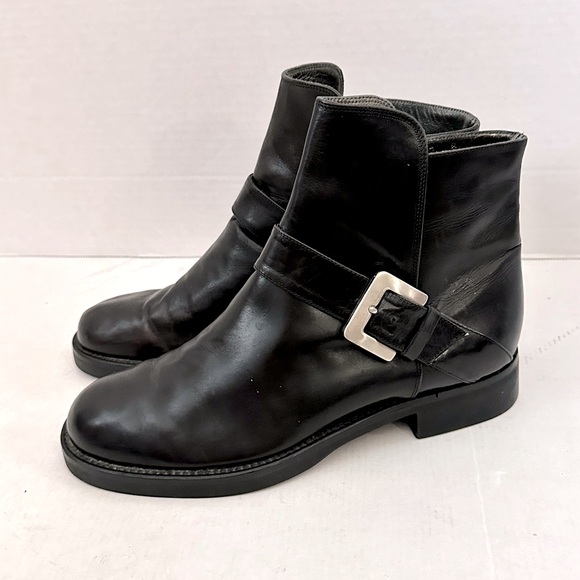 Cole Haan Black Leather Buckle Boots size 7 - Picture 1 of 10